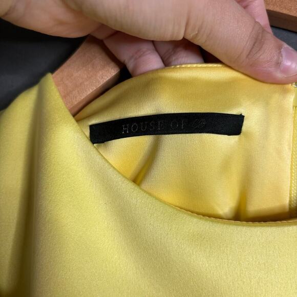 House of CB Phedra Crystal Embellished Dress Yellow Size S - Picture 10 of 10